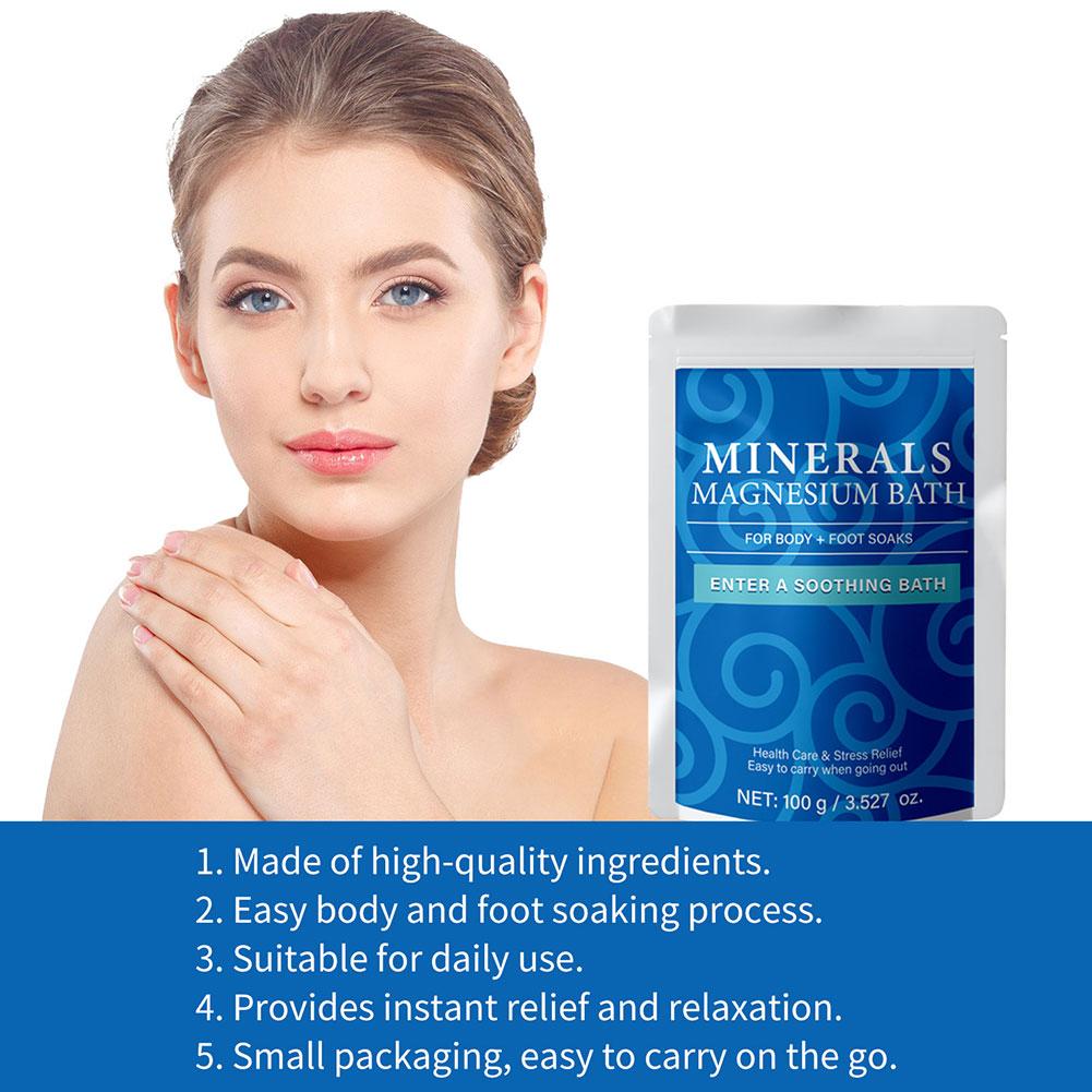 Bath Salts Magnesium - 100g USDA Biologisch Magnesium Badzout Draagbaar